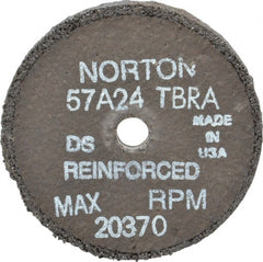 Norton - 3" Diam x 3/8" Hole x 1/4" Thick, T Hardness, 24 Grit Surface Grinding Wheel - Aluminum Oxide, Type 1, Very Coarse Grade, 20,370 Max RPM, No Recess - Exact Tooling
