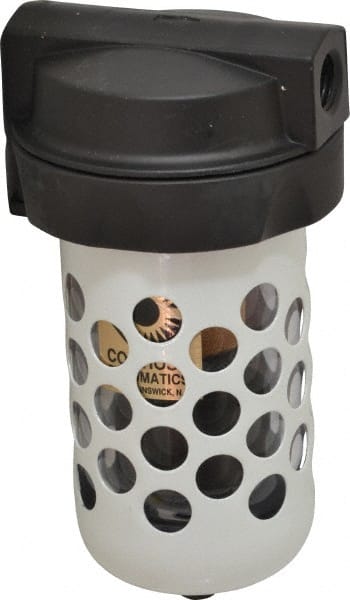 Coilhose Pneumatics - 1/4" Port, 5" High, FRL Filter with Polycarbonate Bowl & Automatic Drain - 150 Max psi, 120°F Max, 4 oz Bowl Capacity - Exact Tooling