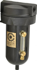 Coilhose Pneumatics - 1/4" Port, 5" High, FRL Filter with Aluminum Bowl & Automatic Drain - 250 Max psi, 250°F Max, 4 oz Bowl Capacity - Exact Tooling