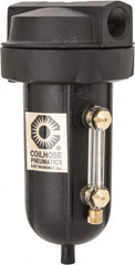 Coilhose Pneumatics - 3/8" Port, 5" High, FRL Filter with Aluminum Bowl & Automatic Drain - 250 Max psi, 250°F Max, 4 oz Bowl Capacity - Exact Tooling