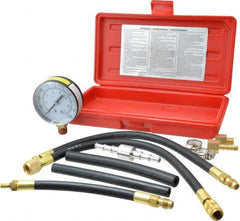 Value Collection - 12" Hose Length, 0 to 100 psi, Mechanical Automotive Fuel Injection Tester - 1 Lb Graduation, Steel - Exact Tooling