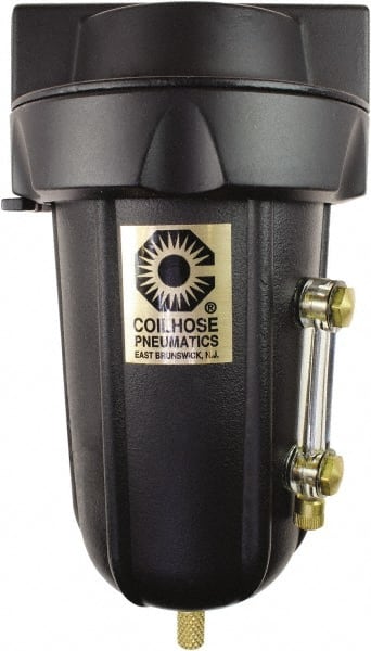 Coilhose Pneumatics - 3/4" Port Coalescing Filter - Aluminum Bowl, 0.1 Micron Rating, 9" High - Exact Tooling