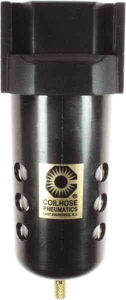 Coilhose Pneumatics - 3/4" Port Coalescing Filter - Polycarbonate Bowl, 0.3 Micron Rating, 7-1/2" High - Exact Tooling