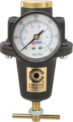 Coilhose Pneumatics - 1/2 NPT Port, 80 CFM, Cast Aluminum Heavy-Duty T-Handle Regulator - 0 to 200 psi Range, 250 Max psi Supply Pressure, 1/4" Gauge Port Thread, 4" Wide x 7" High - Exact Tooling