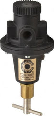Coilhose Pneumatics - 1/4 NPT Port, 40 CFM, Cast Aluminum Tamper Proof Heavy-Duty T-Handle Regulator - 0 to 200 psi Range, 250 Max psi Supply Pressure, 1/4" Gauge Port Thread, 3" Wide x 5-1/2" High - Exact Tooling