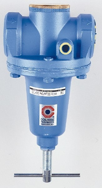 Coilhose Pneumatics - 1-1/2 NPT Port, 240 CFM, Zinc Heavy-Duty T-Handle Regulator - 0 to 125 psi Range, 300 Max psi Supply Pressure, 1/4" Gauge Port Thread, 5" Wide x 11" High - Exact Tooling
