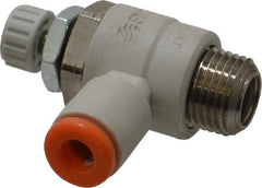 SMC PNEUMATICS - 5/32" Tube OD x 1/8" Male NPT Flow Control Elbow Valve - Meter Out - Exact Tooling