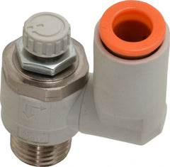 SMC PNEUMATICS - 5/16" Tube OD x 1/4" Male NPT Flow Control Offset Inline Valve - Meter Out - Exact Tooling