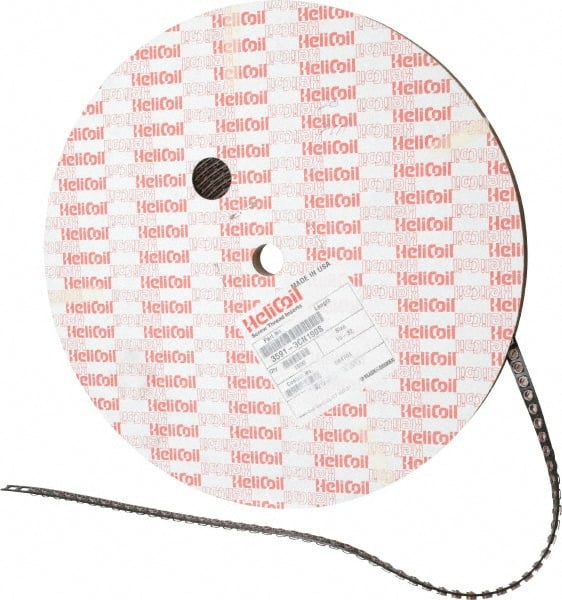 Heli-Coil - 1,000 Inserts, #10-32 UNF, 1D, Stainless Steel Screw Locking Insert - 4-1/8 Free Coils, 0.19 Inch Overall Length, 0.236 to 0.256 Inch Outside Diameter, with Tang, 304 Material Grade - Exact Tooling