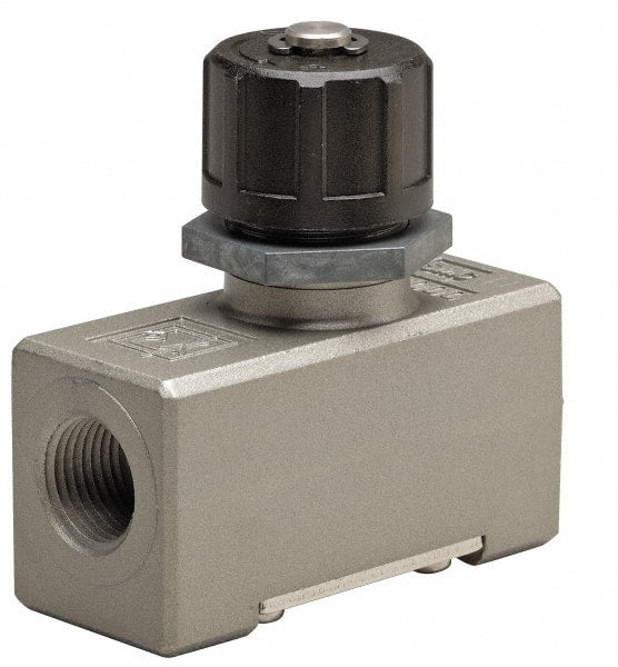 SMC PNEUMATICS - 3/8" Male NPT x 3/8" Female NPT Flow & Speed Control Valve - Inline Type - Exact Tooling