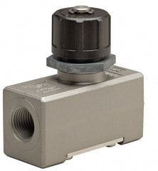SMC PNEUMATICS - 3/8" Male NPT x 3/8" Female NPT Flow & Speed Control Valve - Inline Type - Exact Tooling