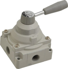 SMC PNEUMATICS - 1/2" NPT Rotary Hand Air Valve - 2 Position, 3.1 CV Rate, 150 Max psi & 140°F Max Temp - Exact Tooling
