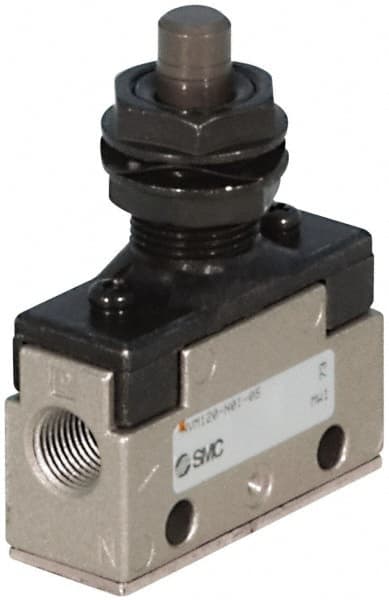SMC PNEUMATICS - 1.00 CV Rate, 1/4" NPT Inlet Mechanical Valve - 4 Way, 5 Ports - Exact Tooling