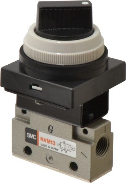 SMC PNEUMATICS - 0.14 CV Rate, 1/8" NPT Inlet Mechanical Valve - 3-Way, 2 Position - Exact Tooling