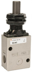 SMC PNEUMATICS - 1.00 CV Rate, 1/4" NPT Inlet Mechanical Valve - 2 Way, 2 Ports, Plunger - Exact Tooling