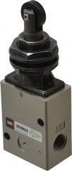 SMC PNEUMATICS - 1.00 CV Rate, 1/4" NPT Inlet Mechanical Valve - 2 Way, 2 Ports, Roller Plunger Inline - Exact Tooling