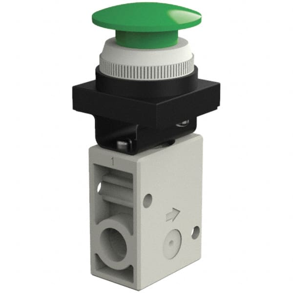 SMC PNEUMATICS - 1.00 CV Rate, 1/4" NPT Inlet Mechanical Valve - 2 Way, 2 Ports - Exact Tooling
