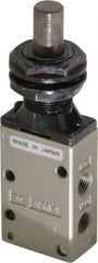 SMC PNEUMATICS - 0.38 CV Rate, 1/4" NPT Inlet Mechanical Valve - 3 Way, 3 Ports, Plunger - Exact Tooling