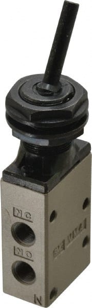 SMC PNEUMATICS - 0.38 CV Rate, 1/4" NPT Inlet Mechanical Valve - 3 Way, 3 Ports, Toggle Lever - Exact Tooling