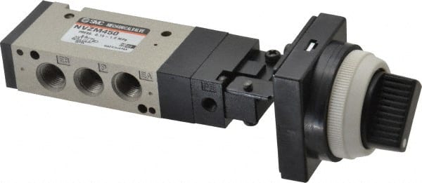 SMC PNEUMATICS - 0.55 CV Rate, 1/8" NPT Inlet Mechanical Valve - 4 Way, 5 Ports - Exact Tooling