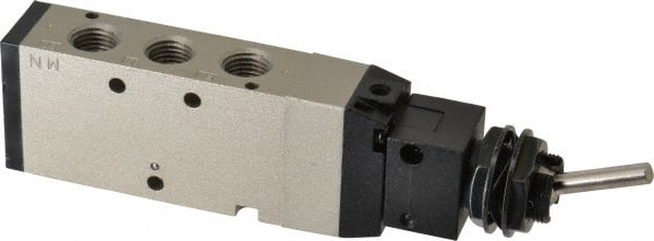 SMC PNEUMATICS - 1.00 CV Rate, 1/4" NPT Inlet Mechanical Valve - 4 Way, 5 Ports, Toggle Lever - Exact Tooling
