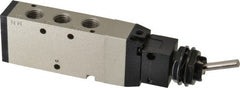 SMC PNEUMATICS - 1.00 CV Rate, 1/4" NPT Inlet Mechanical Valve - 4 Way, 5 Ports, Toggle Lever - Exact Tooling