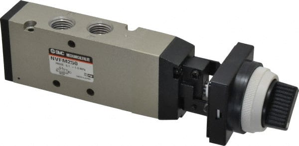 SMC PNEUMATICS - 1.00 CV Rate, 1/4" NPT Inlet Mechanical Valve - 4 Way, 5 Ports - Exact Tooling