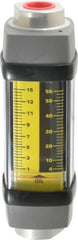 Hedland - 1/2" NPTF Port Oil & Petroleum-Based Liquid Flowmeter - 3000 Max psi, 1 to 15 GPM, Anodized Aluminum - Exact Tooling