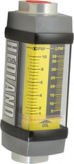 Hedland - 3/4" NPTF Port Oil & Petroleum-Based Liquid Flowmeter - 3000 Max psi, 1 to 10 GPM, Anodized Aluminum - Exact Tooling