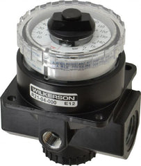 Wilkerson - 1/2 NPT Port, 195 CFM, Zinc Dial Air Regulator - 5 to 160 psi Range, 300 Max psi Supply Pressure, 1/4" Gauge Port Thread, 3.2" Wide x 4.19" High - Exact Tooling