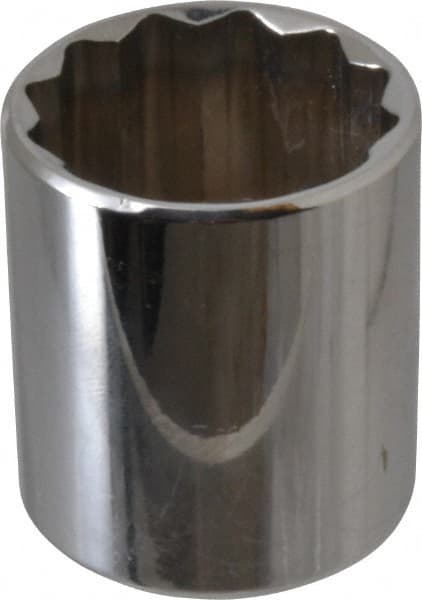 Proto - 3/8" Drive, Standard Hand Socket - 12 Points, 1-5/16" OAL, Chrome Vanadium, Chrome Finish - Exact Tooling