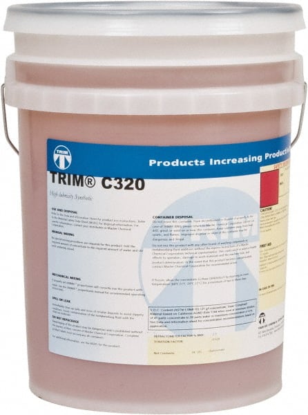 Master Fluid Solutions - Trim C320, 5 Gal Pail Cutting & Grinding Fluid - Synthetic, For Drilling, Form-Grinding, Reaming, Tapping - Exact Tooling