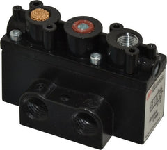 ARO/Ingersoll-Rand - 1/4" Inlet x 1/4" Outlet, Pilot Actuator, Spring Return, 2 Position, Body Ported Solenoid Air Valve - 32 CFM, 0.9 CV, 4 Way, 150 psi, 2-15/16" Long x 1-15/16" Wide x 1-15/16" High, 0 to 180°F - Exact Tooling