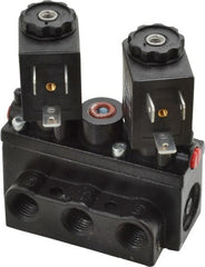 ARO/Ingersoll-Rand - 1/4" Inlet x 1/4" Outlet, Solenoid Actuator, Solenoid Return, 3 Position, Body Ported Solenoid Air Valve - 120 VAC Input, 32 CFM, 0.9 CV, 4 Way, 150 psi, 2-15/16" Long x 1-15/16" Wide x 1-13/16" High, 0 to 180°F - Exact Tooling