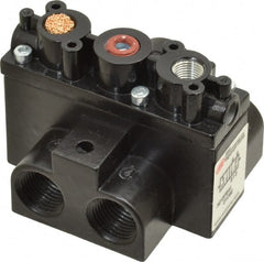 ARO/Ingersoll-Rand - 3/8" Inlet x 3/8" Outlet, Pilot Actuator, Spring Return, 2 Position, Body Ported Solenoid Air Valve - 63 CFM, 1.7 CV, 4 Way, 150 psi, 3-1/2" Long x '2-1/2" Wide x 3-5/8" High, 0 to 180°F - Exact Tooling