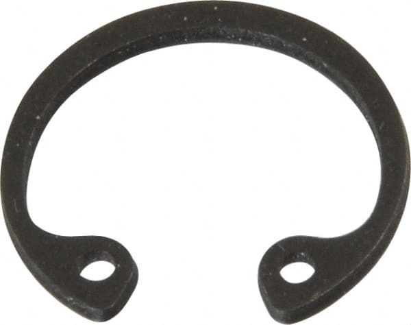 Value Collection - 1/2" Nominal, 0.035" Thick, Phosphate Finish, Spring Steel Snap Internal Retaining Ring - 0.039" Groove Width, 0.015" Groove Depth, 0.53" Groove Diam - Exact Tooling