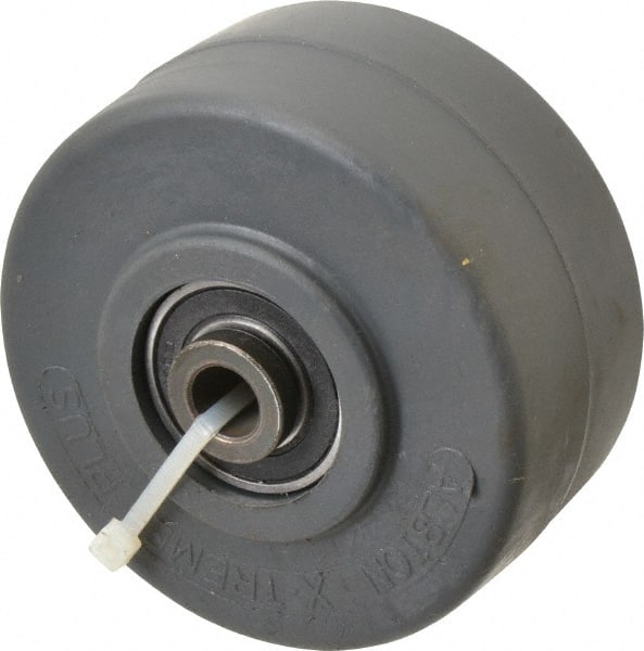 Albion - 4 Inch Diameter x 2 Inch Wide, Polyurethane Caster Wheel - 1,400 Lb. Capacity, 2-7/16 Inch Hub Length, 1/2 Inch Axle Diameter, Precision Ball Bearing - Exact Tooling