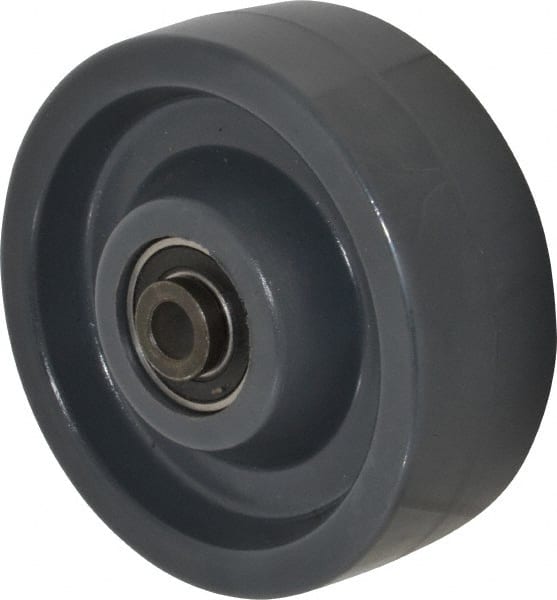 Albion - 5 Inch Diameter x 2 Inch Wide, Polyurethane Caster Wheel - 1,200 Lb. Capacity, 2-7/16 Inch Hub Length, 1/2 Inch Axle Diameter, Precision Ball Bearing - Exact Tooling