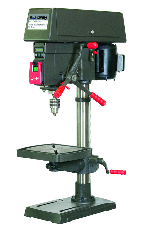 13" HD Bench Model Drill Press; Step Pulley; 16 Speed; 1/3HP 120V Motor; 123lbs. - Exact Tooling
