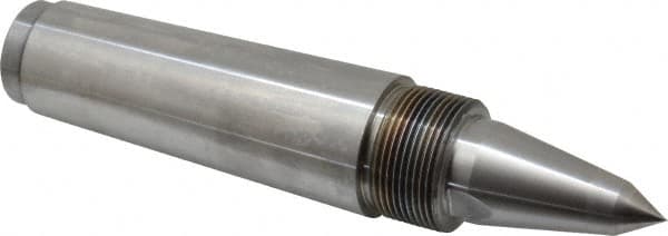 Riten - 5/8" Head Diam, Carbide-Tipped Steel Long Point Solid Dead Center - 5MT Morse Taper, 5/8" Point Diam, 2-1/2" Point Length, 3-7/16" OAL - Exact Tooling