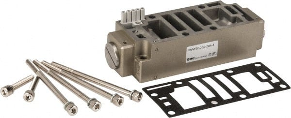 SMC PNEUMATICS - 5.7 CV Flow Rate Pilot Operated Solenoid Valve - 3/4" Inlet, Interface Speed Control Manifold Option - Exact Tooling