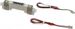 SMC PNEUMATICS - 0.3 CV Flow Rate, Double Solenoid Pilot Operated Valve - 5 Port, 2 Position, 1/4" Push to Connect Inlet, 24 V - Exact Tooling