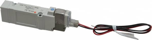 SMC PNEUMATICS - 0.7 CV Flow Rate, Single Solenoid Pilot Operated Valve - 5 Port, 2 Position, Spring Return, 1/4" Push to Connect Inlet, 24 V - Exact Tooling