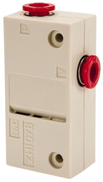 SMC PNEUMATICS - 0.7mm Nozzle High Suction Flow Vacuum Ejector Valve - 1/4" Tube Outside Diam Supply Port x 1/4" Tube Outside Diam Vacuum Port, 14 psi Pressure, 0.71 CFM Air Consumption & 0.71 CFM Max Suction Flow - Exact Tooling
