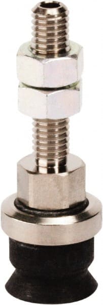 SMC PNEUMATICS - M5x0.8 Male Port, 10" Pad Diam, Flat, Vertical Vacuum Pad - NBR - Exact Tooling