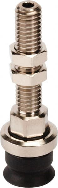 SMC PNEUMATICS - M6x1 Male Port, 10" Pad Diam, Flat w/Rib, Vertical Vacuum Pad - NBR - Exact Tooling