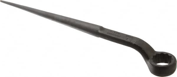 Proto - 1" 12 Point Spud Handle Box Wrench - Single End, 1-9/16" Head Diam x 11/16" Head Thickness, 12" OAL, Steel, Black Finish - Exact Tooling
