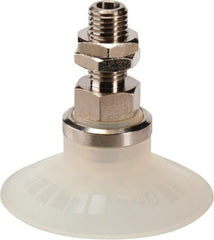 SMC PNEUMATICS - M8x1 Male Port, 40" Pad Diam, Flat w/Rib, Vertical Vacuum Pad - Silicone - Exact Tooling