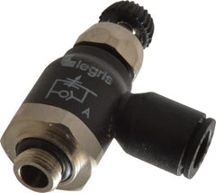 Legris - 8mm Tube OD x 1/8 Male BSPP Compact Meter Out Flow Control Valve - 14.5 to 145 psi, Nylon - Exact Tooling
