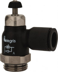 Legris - 12mm Tube OD x 1/2 Male BSPP Compact Meter Out Flow Control Valve - 14.5 to 145 psi, Nylon - Exact Tooling